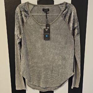 Lucky Brand Charcoal Long Sleeve Blouse